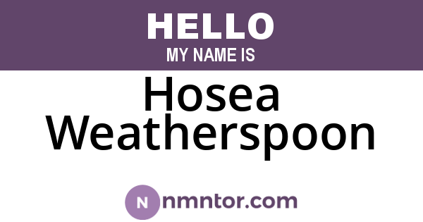 Hosea Weatherspoon