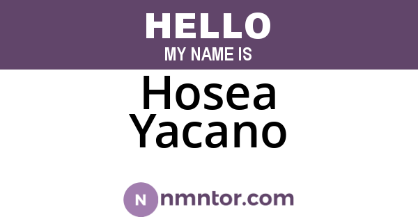 Hosea Yacano