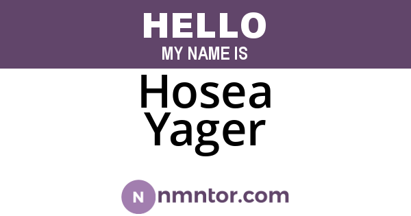 Hosea Yager