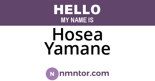 Hosea Yamane