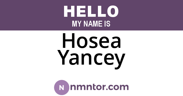 Hosea Yancey