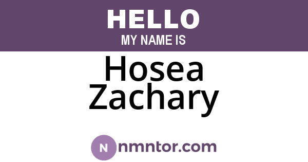Hosea Zachary