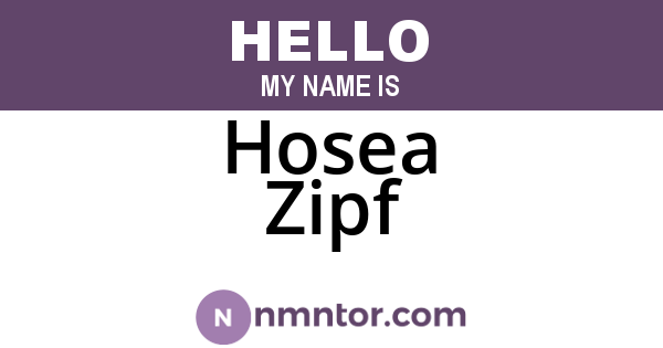 Hosea Zipf