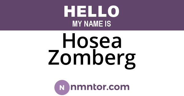 Hosea Zomberg