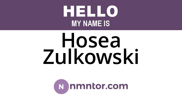 Hosea Zulkowski