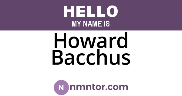 Howard Bacchus