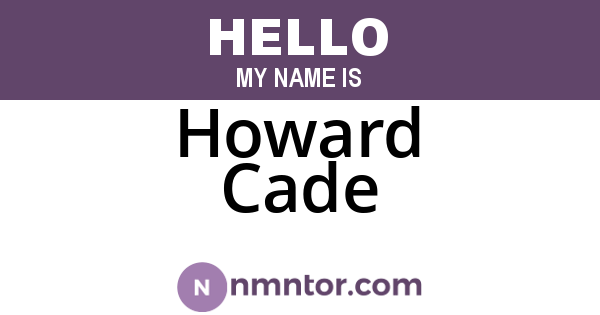Howard Cade