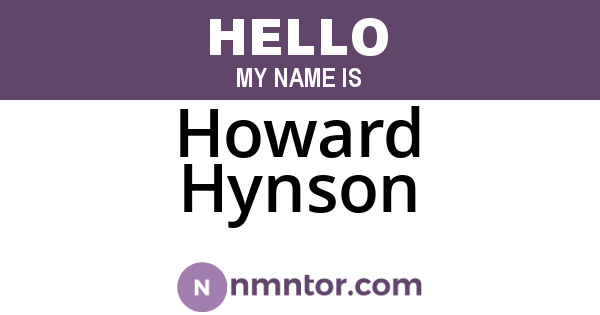 Howard Hynson