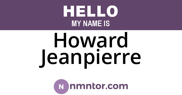 Howard Jeanpierre