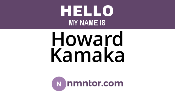Howard Kamaka