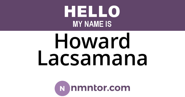 Howard Lacsamana