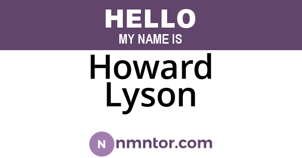 Howard Lyson