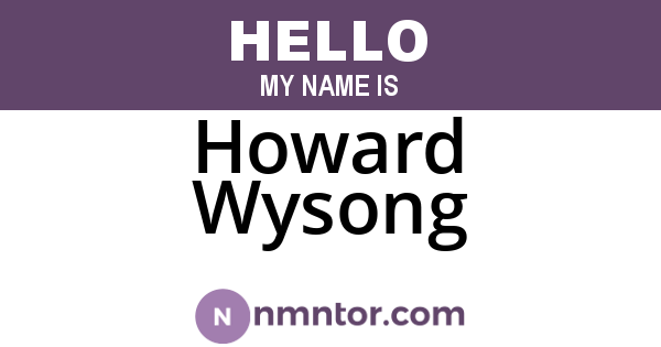 Howard Wysong