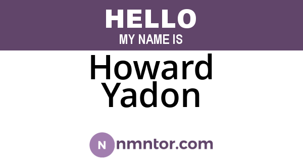 Howard Yadon