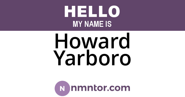 Howard Yarboro