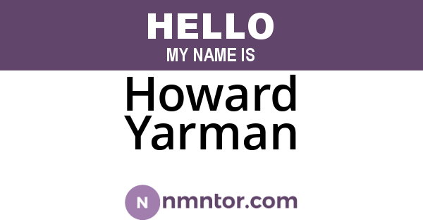 Howard Yarman