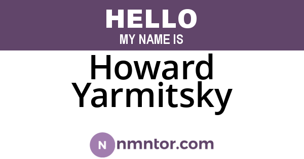 Howard Yarmitsky