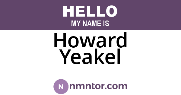 Howard Yeakel