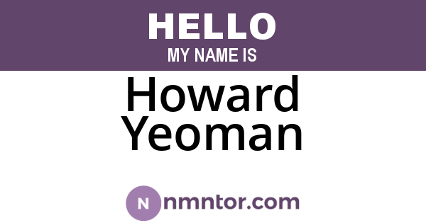 Howard Yeoman