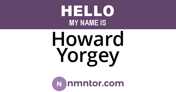 Howard Yorgey