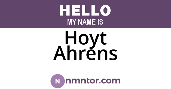 Hoyt Ahrens