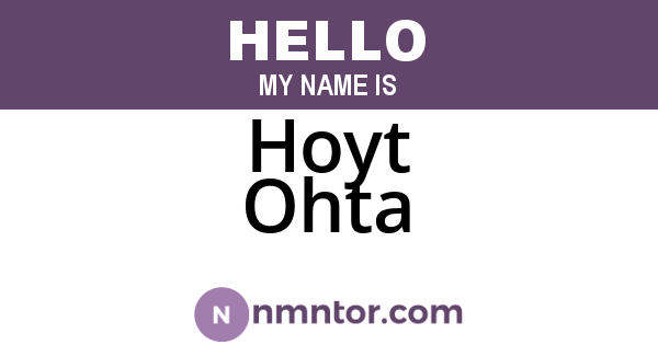 Hoyt Ohta