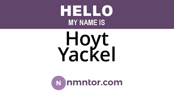 Hoyt Yackel