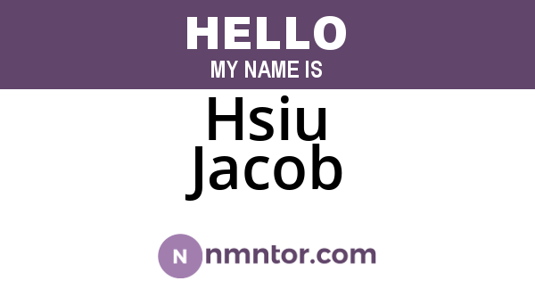 Hsiu Jacob