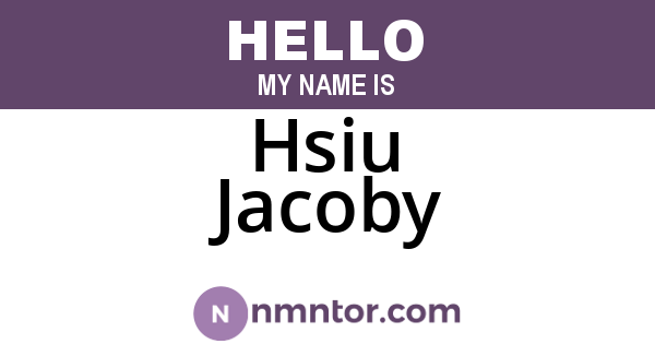 Hsiu Jacoby