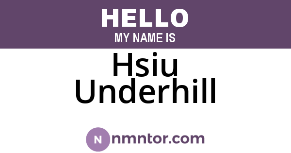 Hsiu Underhill