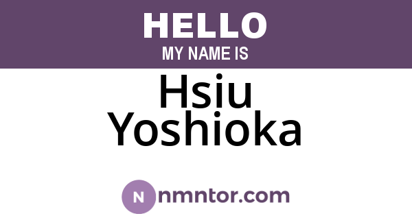 Hsiu Yoshioka