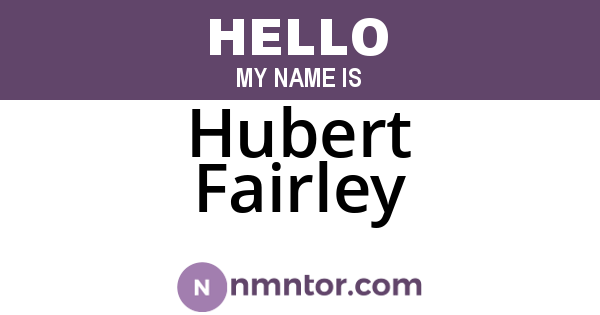 Hubert Fairley