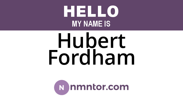 Hubert Fordham