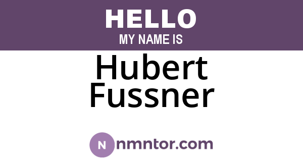 Hubert Fussner