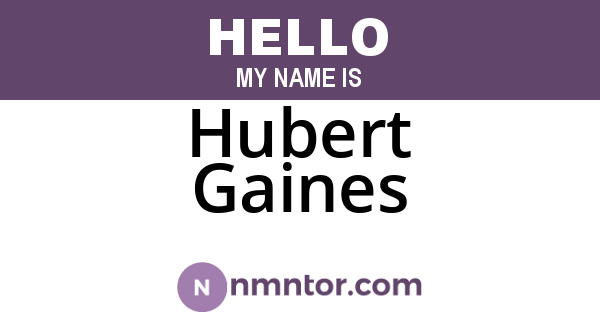 Hubert Gaines