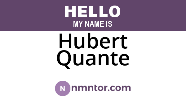 Hubert Quante