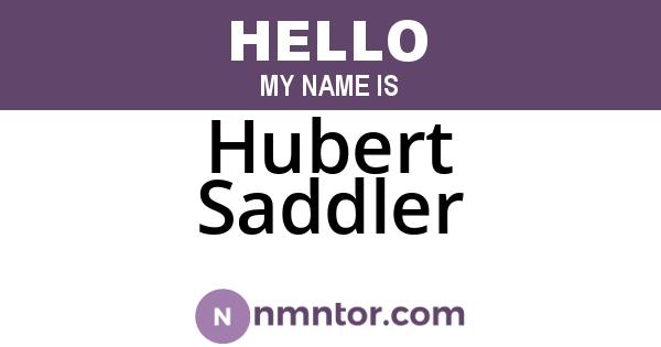 Hubert Saddler
