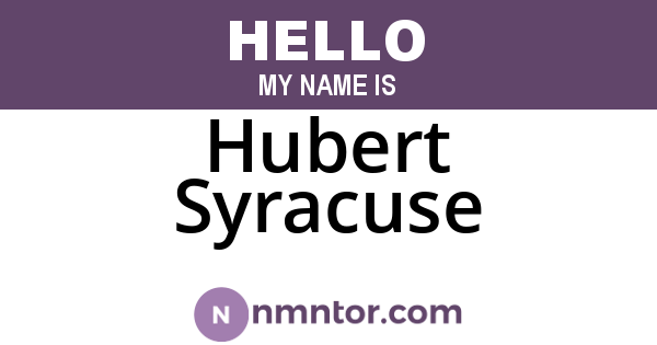 Hubert Syracuse