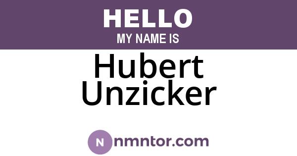 Hubert Unzicker