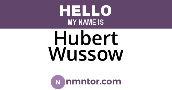Hubert Wussow