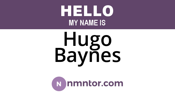 Hugo Baynes