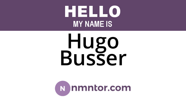 Hugo Busser