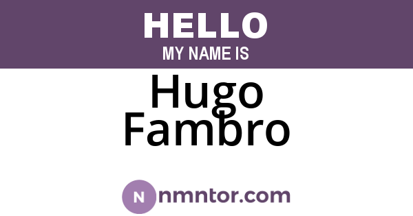 Hugo Fambro