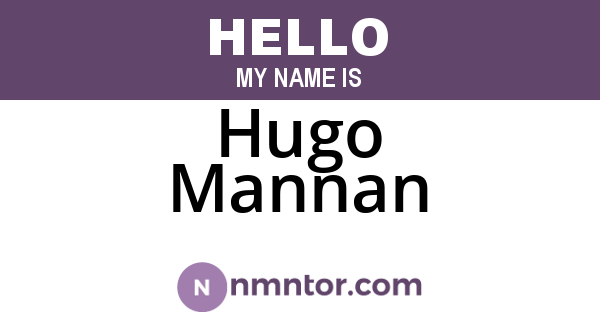 Hugo Mannan