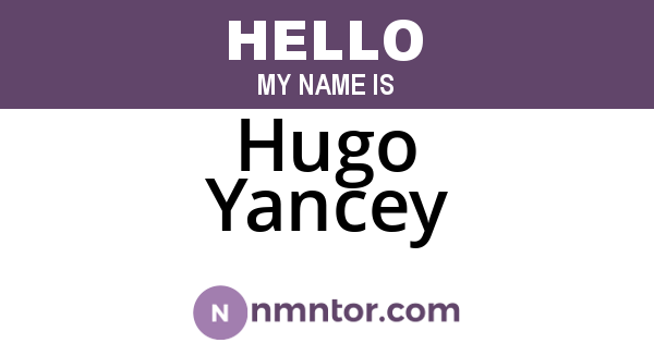 Hugo Yancey