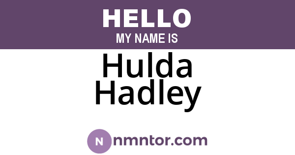 Hulda Hadley