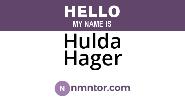 Hulda Hager