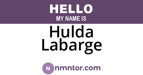Hulda Labarge