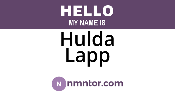 Hulda Lapp