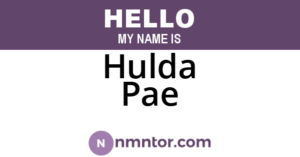 Hulda Pae